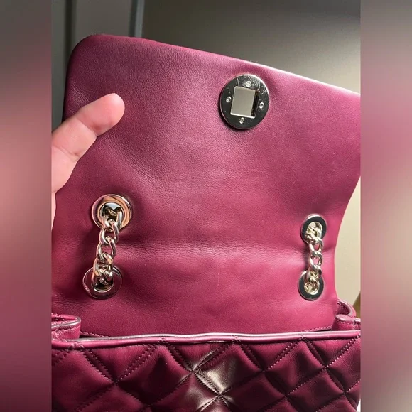 NWOT Kate Spade Burgundy medium Quilted Shoulder Bag - Picture 8 of 13